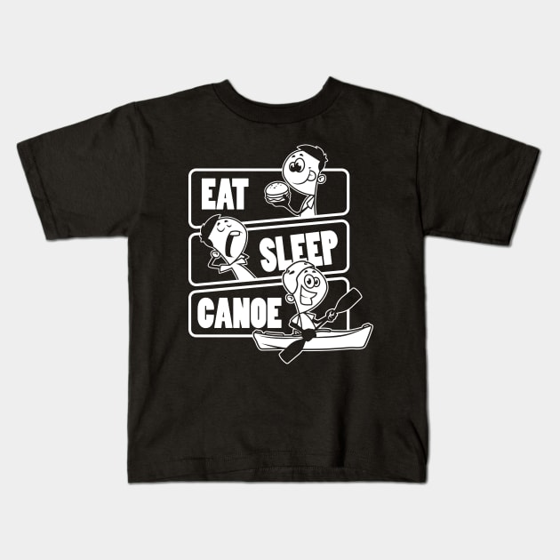 Eat Sleep Canoe Repeat - Outrigger Canoe Kayaking print Kids T-Shirt by theodoros20